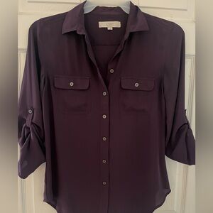 Purple button down LOFT blouse